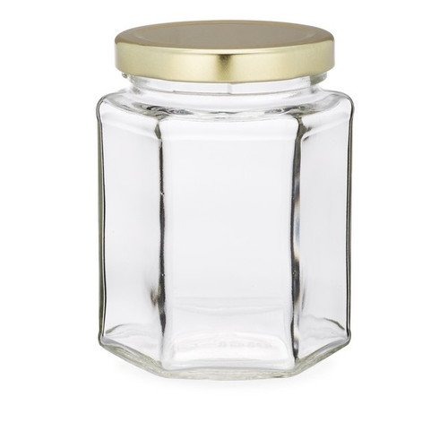 9 oz hex glass jar
